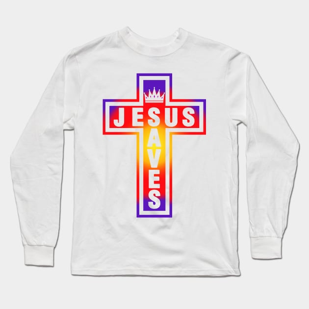 Jesus saves Long Sleeve T-Shirt by Plushism